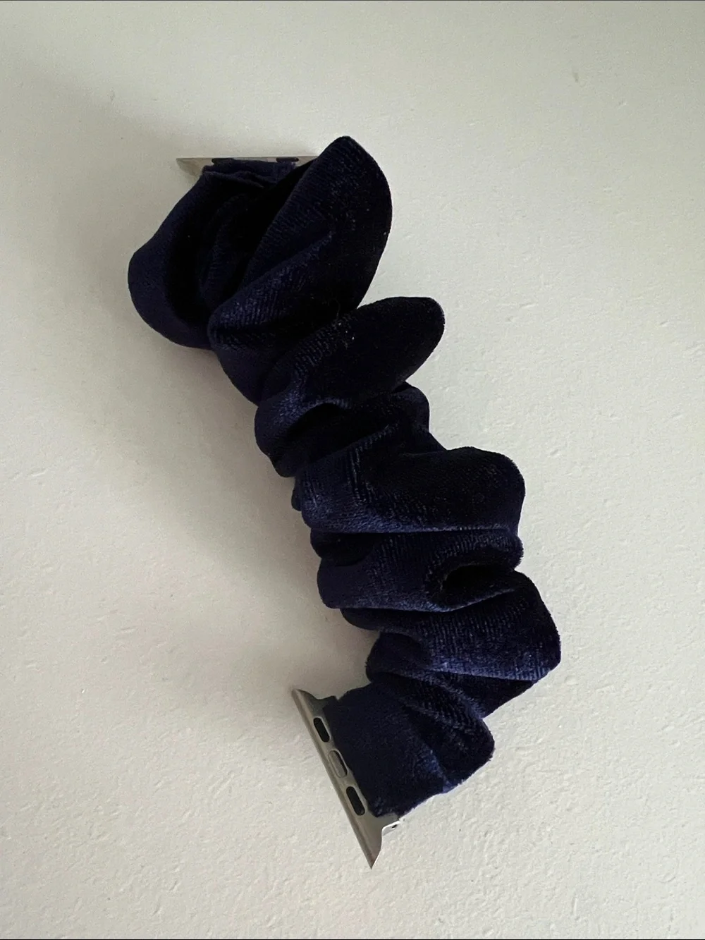 Navy Velvet Scrunchie Apple Watch Band